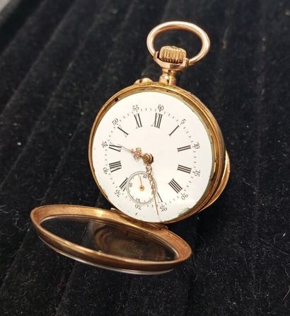 Montre de poche en or jaune 750°° (dos et...
