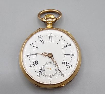 Montre de poche en or jaune 750°° (dos et...