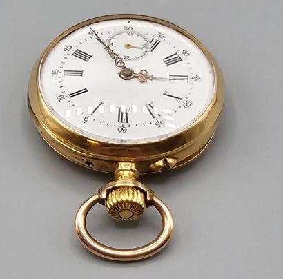 Montre de poche en or jaune 750°° (dos et...