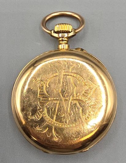 Montre de poche en or jaune 750°° (dos et...