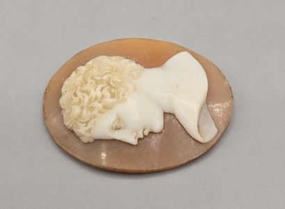 Camée de forme ovale en pierre dure (agate...