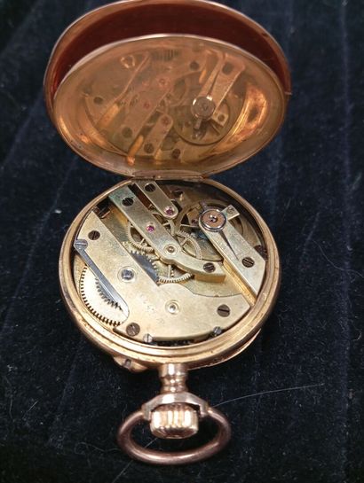 Montre de poche en or jaune 750°° (dos et...