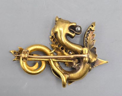Jolie broche en or jaune 750°°.
Figure un...