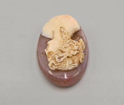Camée de forme oblongue en pierre dure (agate...