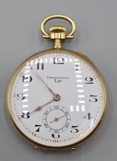 LIP Chronomètre
Montre de poche en or jaune...