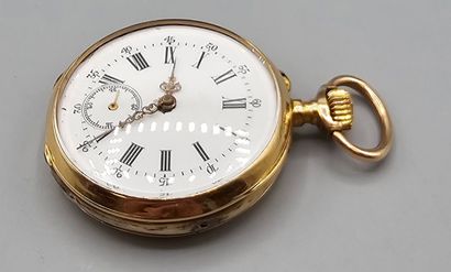 Montre de poche en or jaune 750°° (dos et...