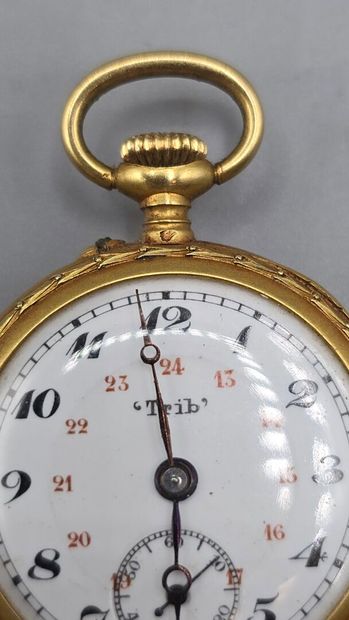 'TRIB'
Montre de col en or jaune 750°° (cuvette...