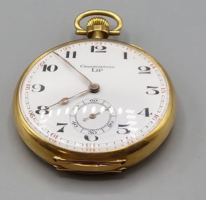 LIP Chronomètre
Montre de poche en or jaune...
