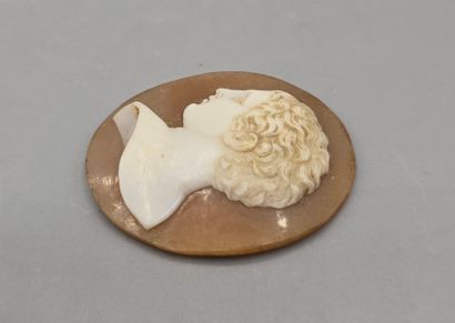 Camée de forme ovale en pierre dure (agate...