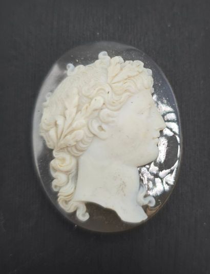 Camée de forme ovale en pierre dure (agate...