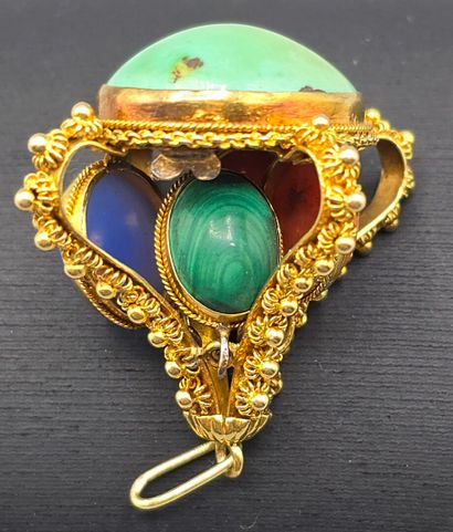 Pendentif breloque en or jaune 750°°.
Il...