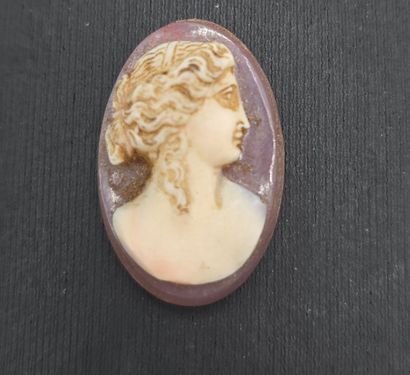Camée de forme oblongue en pierre dure (agate...