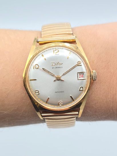 DIFOR,Mouvement 21 jewels. 
Montre bracelet...