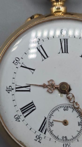 Montre de poche en or jaune 750°° (dos et...
