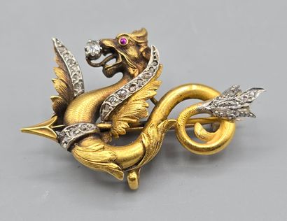 Jolie broche en or jaune 750°°.
Figure un...
