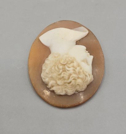 Camée de forme ovale en pierre dure (agate...