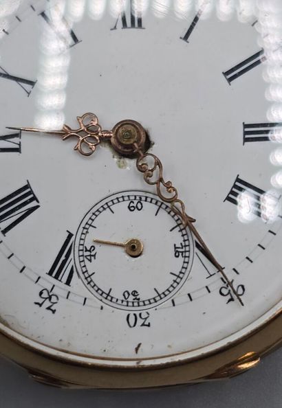 Montre de poche en or jaune 750°° (dos et...