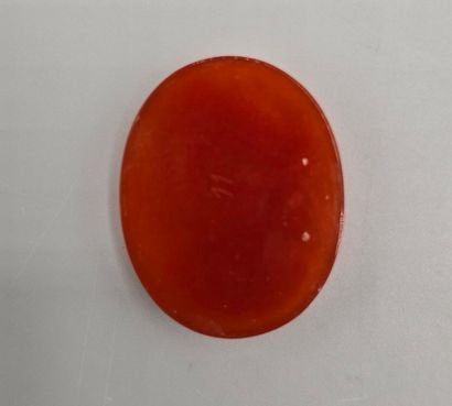 Camée de forme ovale en agate (?) sur fond...