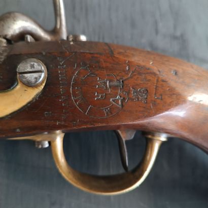 Pistolet d'arçon, modèle 1822 T-BIS.
Chiens...