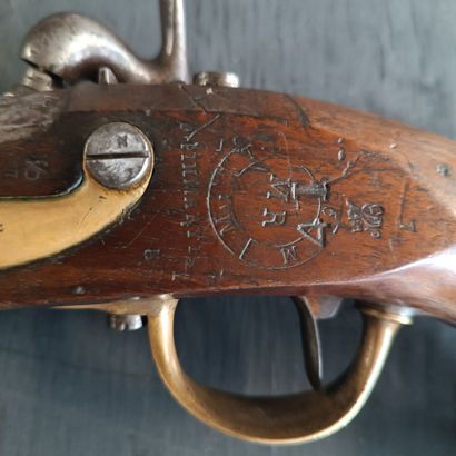 Pistolet d'arçon, modèle 1822 T-BIS.
Chiens...