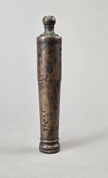 Tube de canon en bronze à deux bourrelets.
XIXème...