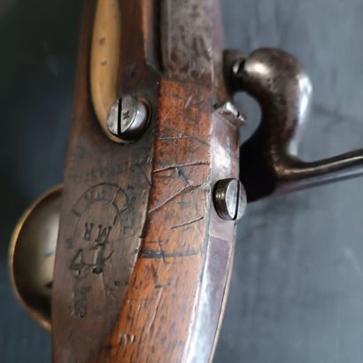 Pistolet d'arçon, modèle 1822 T-BIS.
Chiens...