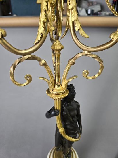 Importante paire de candélabres en bronze...