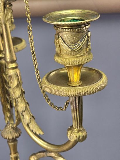 Importante paire de candélabres en bronze...