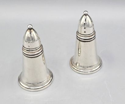 Service salière et poivrière en verre aux...