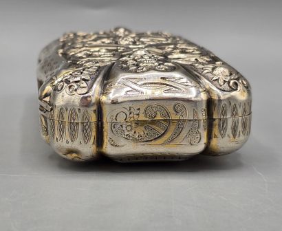 Grande boîte rectangulaire en argent et vermeil...