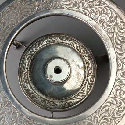 Paire de réchauds ou chauffe-plats en argent...