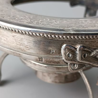 Paire de réchauds ou chauffe-plats en argent...