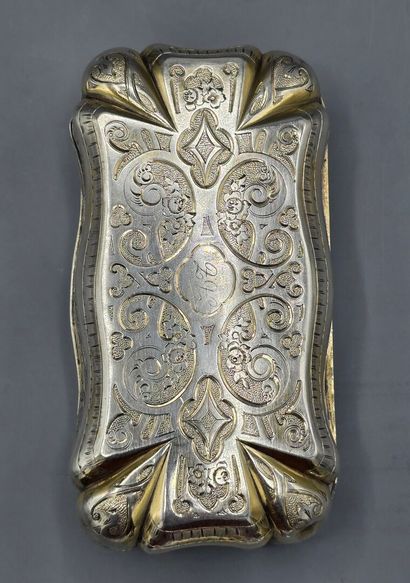 Grande boîte rectangulaire en argent et vermeil...