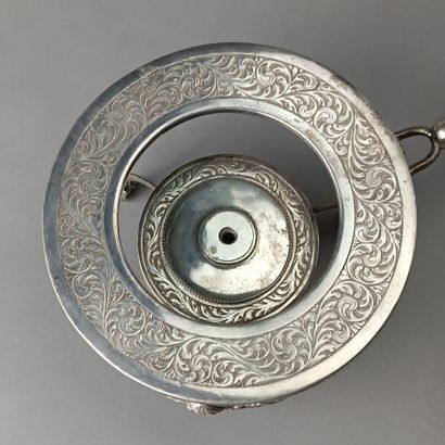 Paire de réchauds ou chauffe-plats en argent...