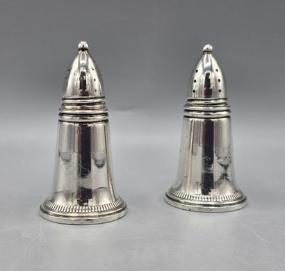 Service salière et poivrière en verre aux...