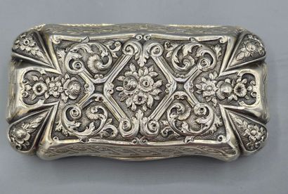 Grande boîte rectangulaire en argent et vermeil...