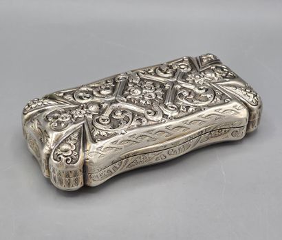 Grande boîte rectangulaire en argent et vermeil...