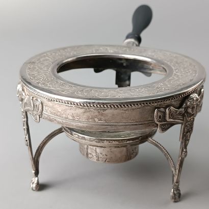 Paire de réchauds ou chauffe-plats en argent...