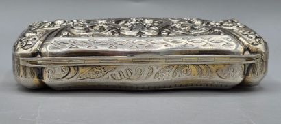 Grande boîte rectangulaire en argent et vermeil...