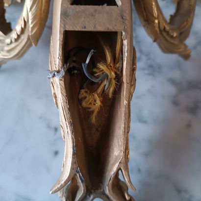 Paire d'appliques en bronze doré et ciselé...