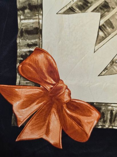 Reunion of 5 scarves:
-Karl LAGARFELD, silk...