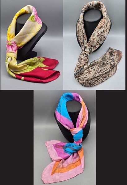 Set of three silk scarves:
- Silk twill square...