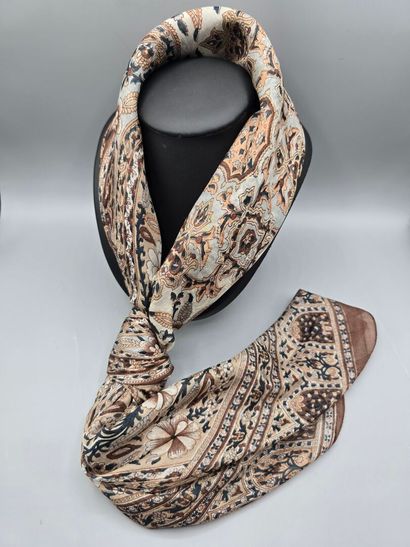 Set of three silk scarves:
- Silk twill square...