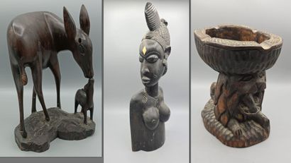 [ART AFRICAIN]
Lot de trois sujet en bois...