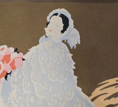 Ecole du XXè siècle.
Jeune fille au bouquet...