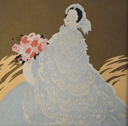 Ecole du XXè siècle.
Jeune fille au bouquet...