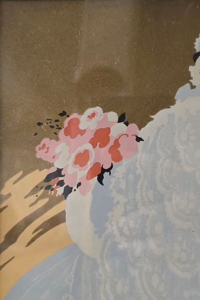 Ecole du XXè siècle.
Jeune fille au bouquet...