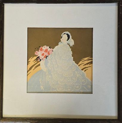 Ecole du XXè siècle.
Jeune fille au bouquet...