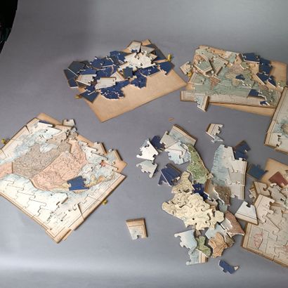 Lot de puzzles formant planisphère par P...