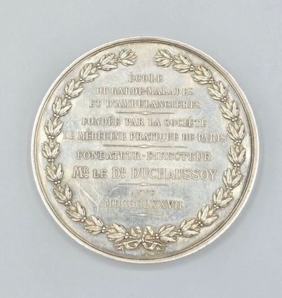 Médaille en argent figurant Hippocrate de...